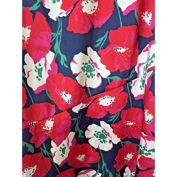 Sam Edelman Women's Sleeveless V Neck Midi Dress Floral Colorful Red Pink 14 - Picture 11 of 14